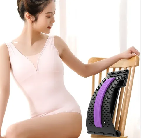 Multi-Level Back Breaker Lumbar Support Board with Magnetic Acupoint Back Stretcher for Lower Back Pain Relief