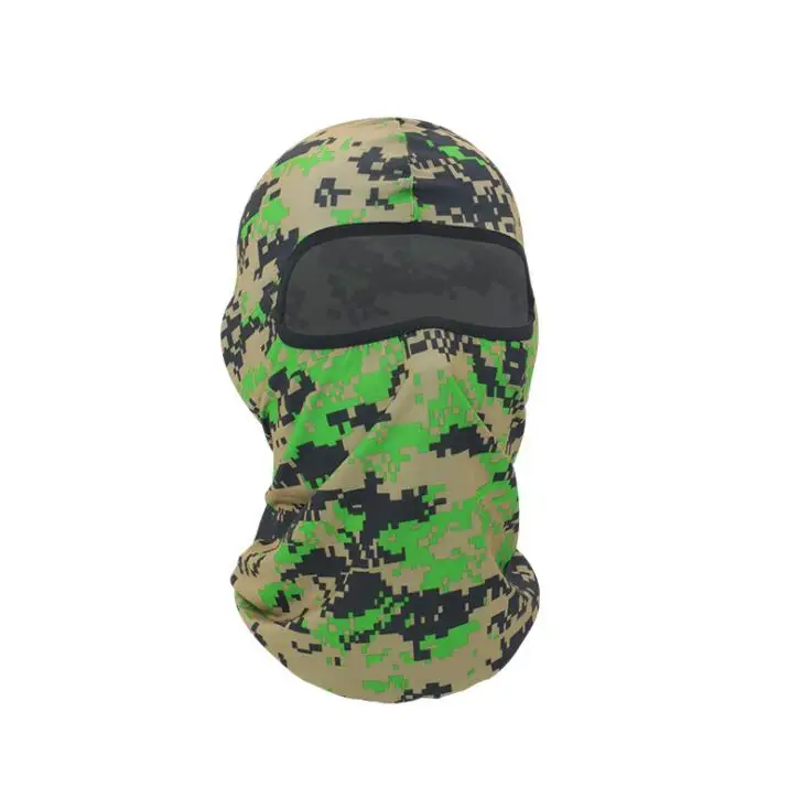 Wholesale custom outdoor summer motorbike cycling windproof balaclava bandana ice silk camo print full face mask facemask hats