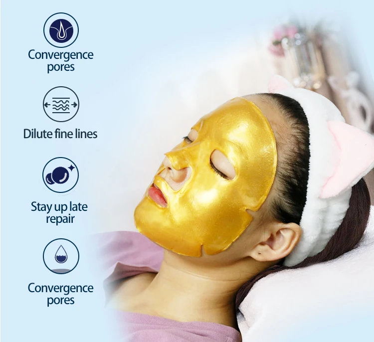 Wholesale gold bio collagen majestic pure gold hyaluronic acid facial mask oem 24 k no logo anti wrinkle spa powder crystal mask