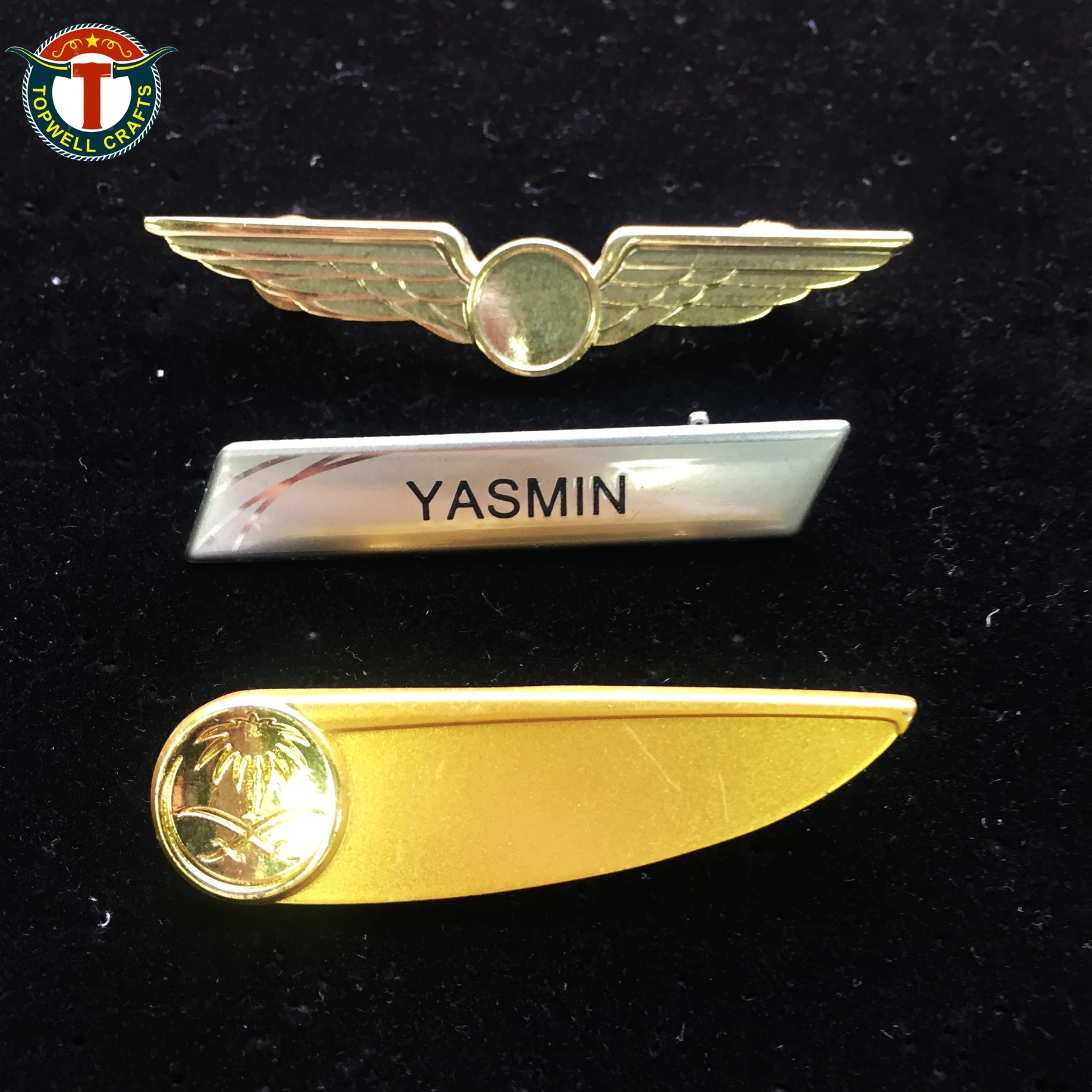 Chinese Supplier Cheap Custom Metal Aluminum Printing Epoxy Laser Engraving Name Plate Pin Badges