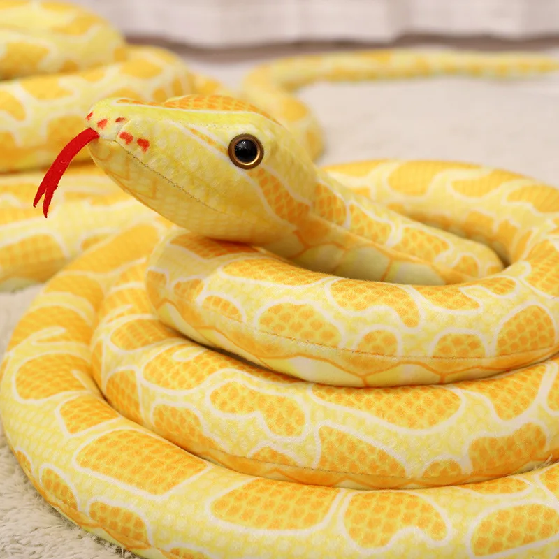New Hot Sale Creative Lifelike Snake Plush Toys Simulation Safari Animals Large Snake Stuffed Toys