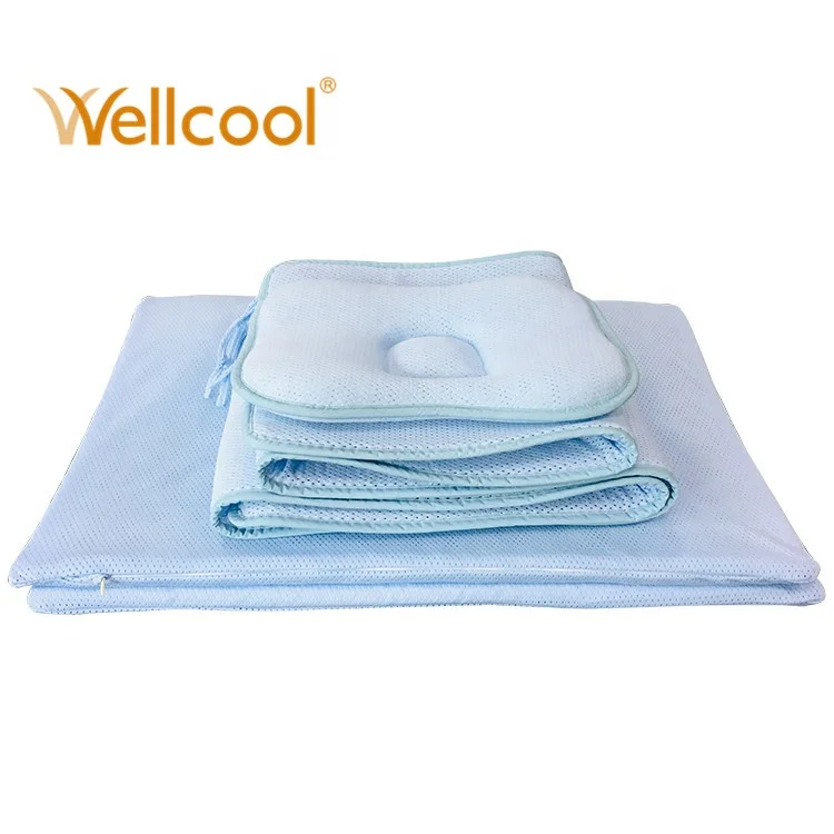 Индивидуальные синий моющийся белый 3d spacer ткань дышащая сетка кроватки лайнер комплект