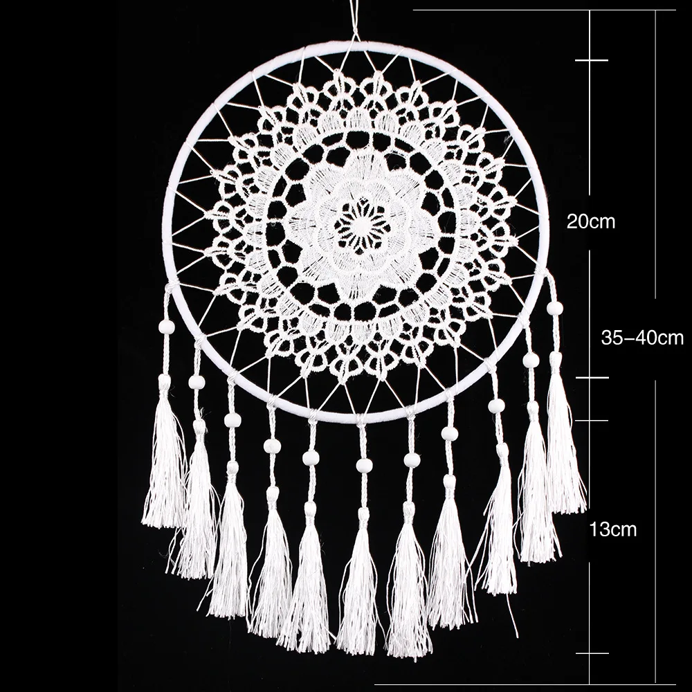 Handmade Hook Flower Tassel Dream Catcher Net Minimalist Office Decoration Nordic Style Wall Art Dream Catcher Birthday Gift