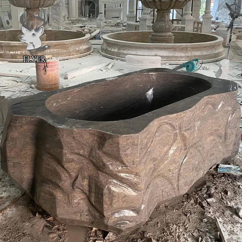 Hand Made Stone Carving and Sculptures Big Rock River Stone Bathtubs Nature Stone Tubs