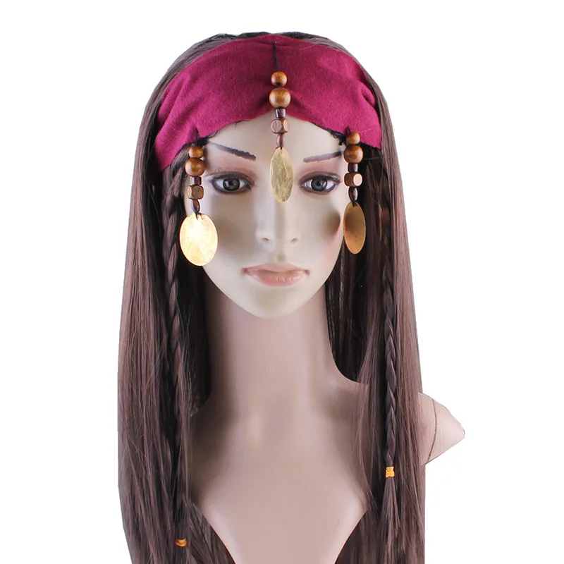 Fun Costumes Adult Realistic Pirate Wig Braided Caribbean Buccaneer Wig Standard