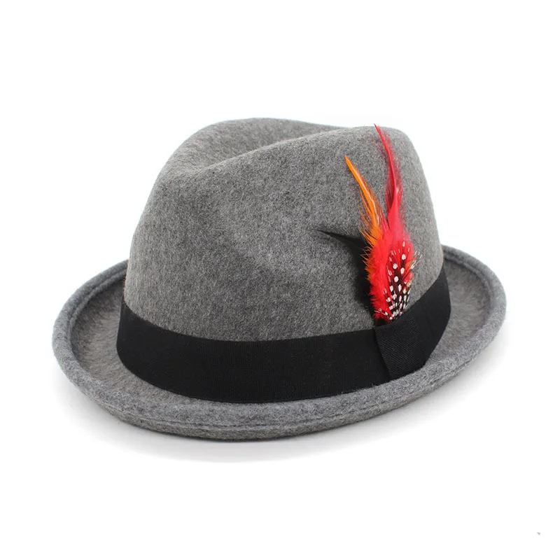 2023 fashion Men Bavarian Guy Jazz hat Oktoberfest German Fancy Dress Accessory Beer Festival Feather Top Fedora Hat