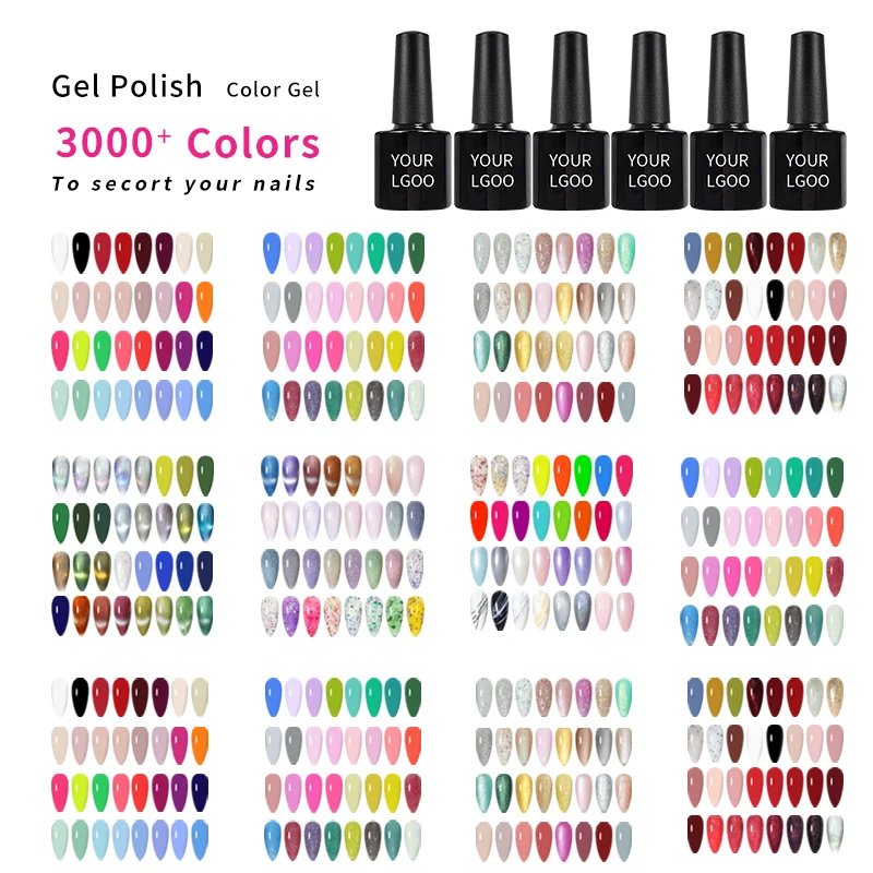 Professional Gel Polish Soak Off Long Lasting One Step Pure Color Glitter UV Gel Nail Polish