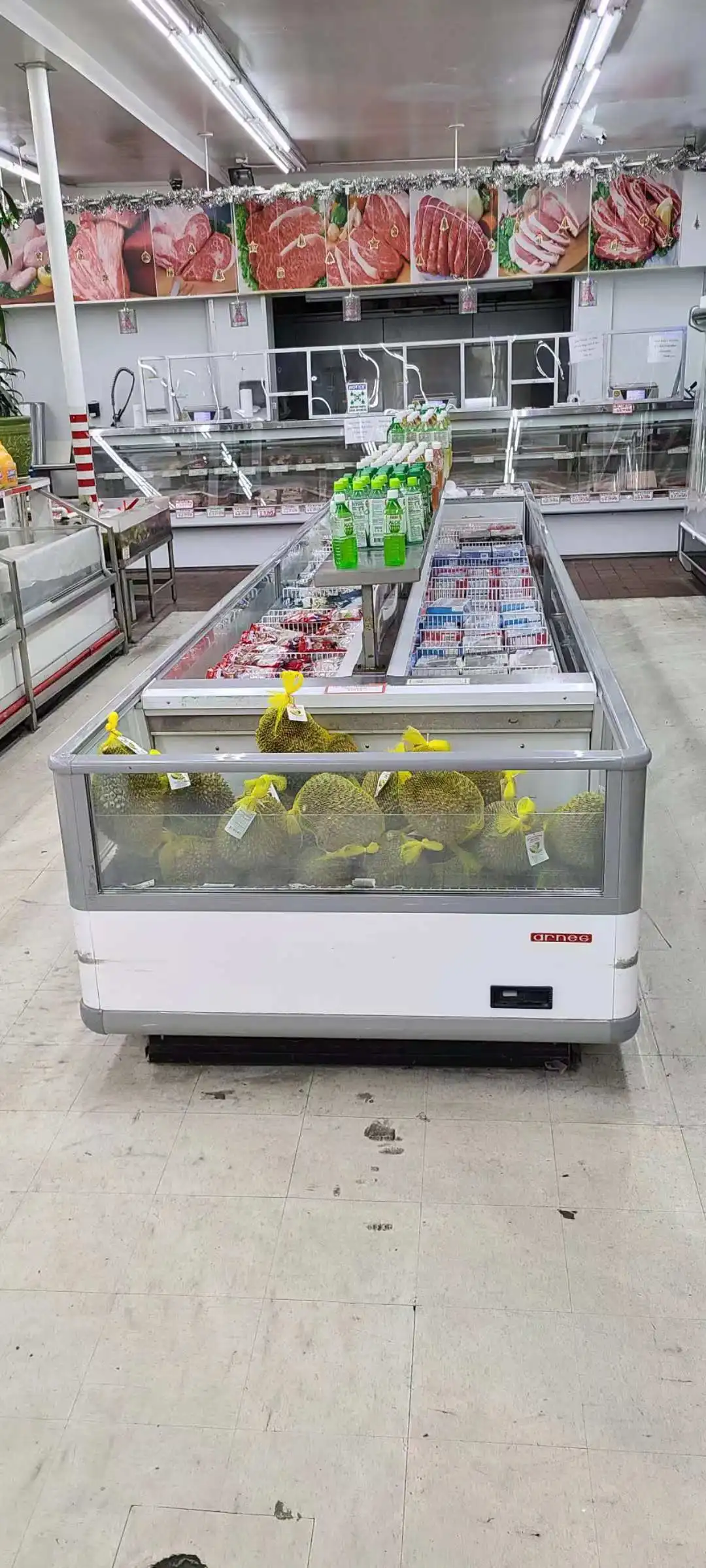 Dual Glass Island Case supermarket display freezer/island showcase freezer