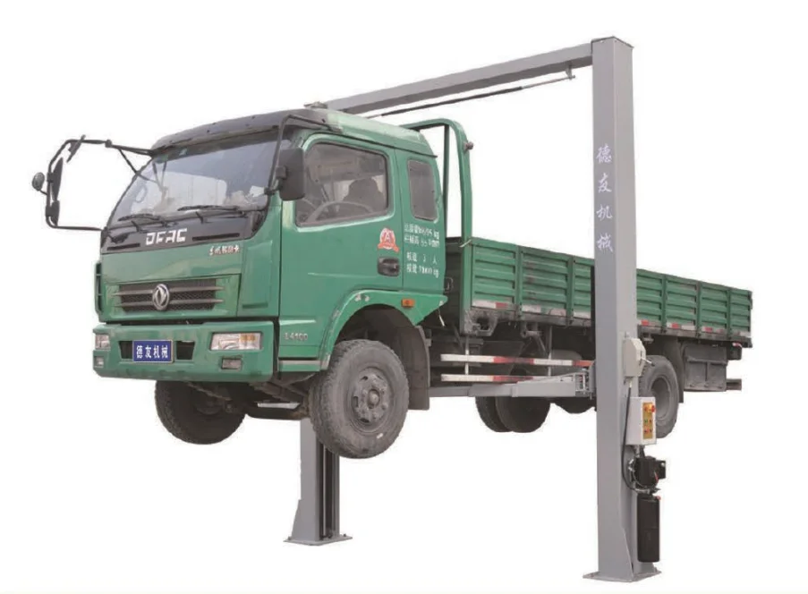 UE-2P5T 5T Hydraulic Single Side Manual Unlock Overhead Baseless Clear Floor Gantry 2 poles Vehicle Elevator 2 Post Car lift