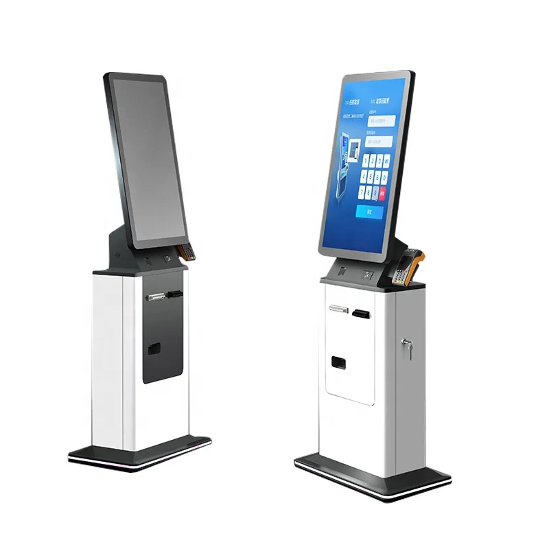 Crtly 32inch Touch Screen Kiosk with Thermal Printer Passport Scanner Atm Cash Machine Self Service Hotel Check in Payment Kiosk