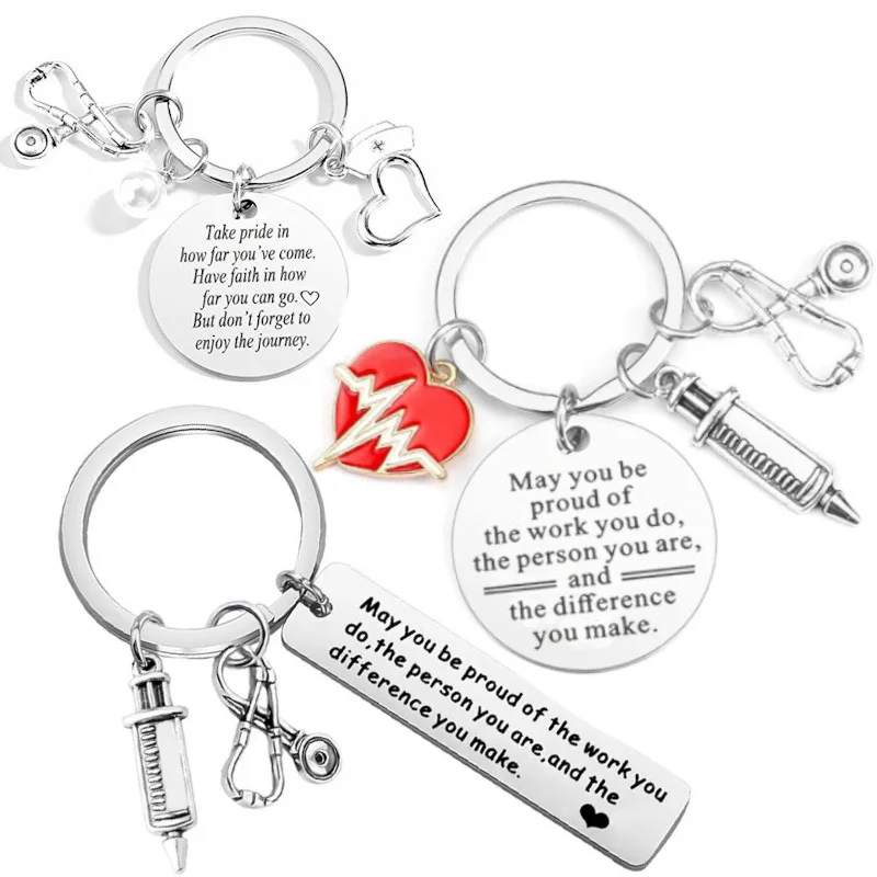 Nurse Keychain Nurse Practitioner Gift Key chains Medical Assistant Student Graduation Nurse Gift Women Keyrings Doctor Keychain
