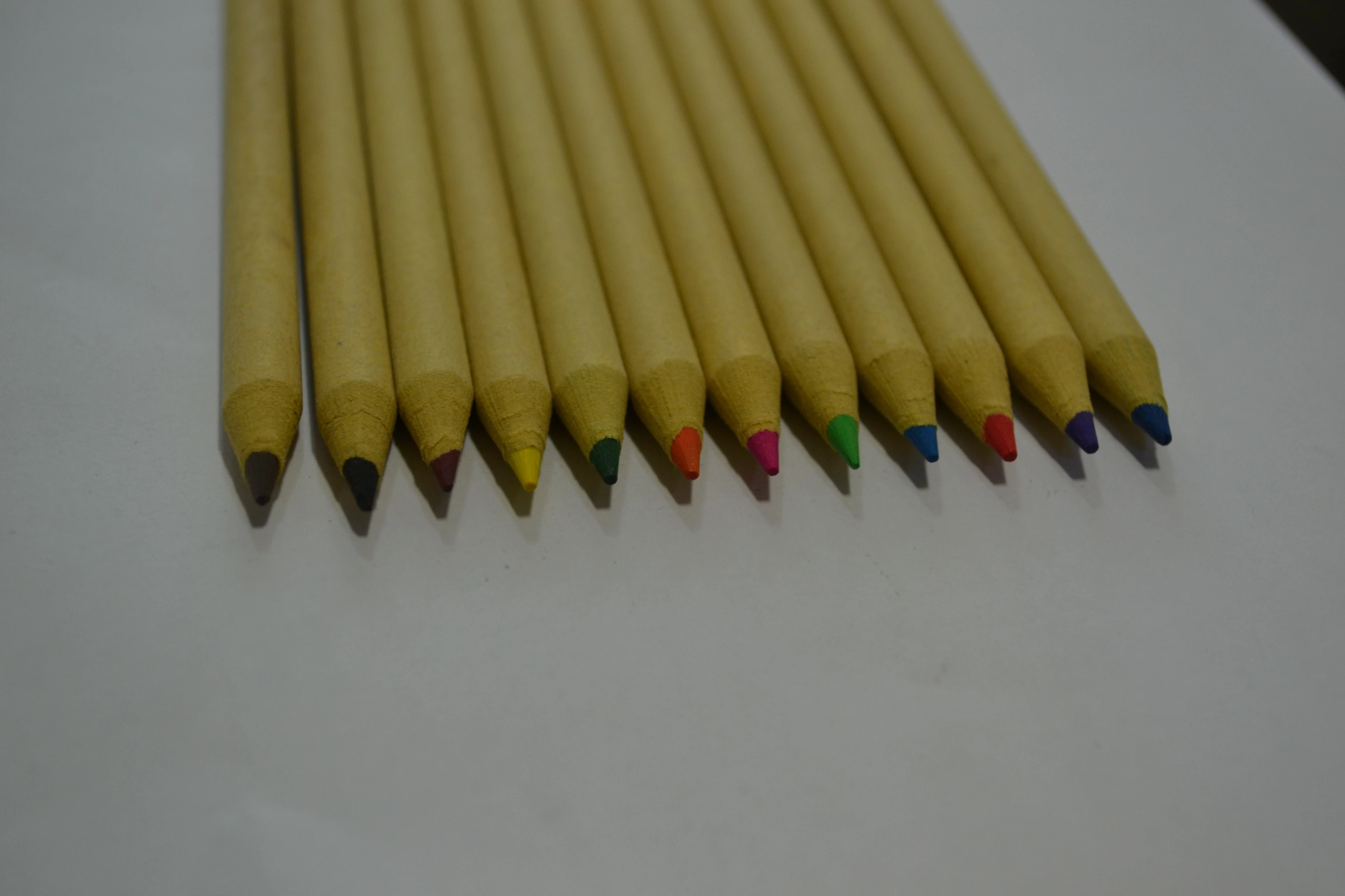 
Pomotional customized logo 7 inches Kraft pencil 12 color sharpened for school 
