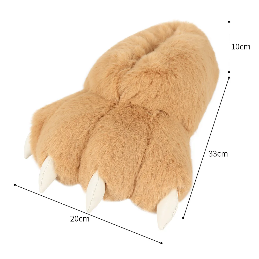 Wholesale Winter Custom Claw Plush Funny Shoes Paw Slippers Stuffed Animals Plush Slippers