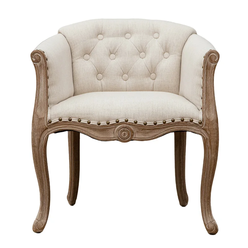 Customizable American leisure study single study solid wood antique chair