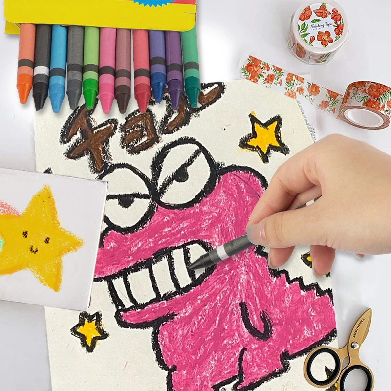 Jumbo Crayons for Toddlers, 12 Colors   Non Toxic Washable Easy to Hold Silky Large Crayons,Safe for Babies and Children