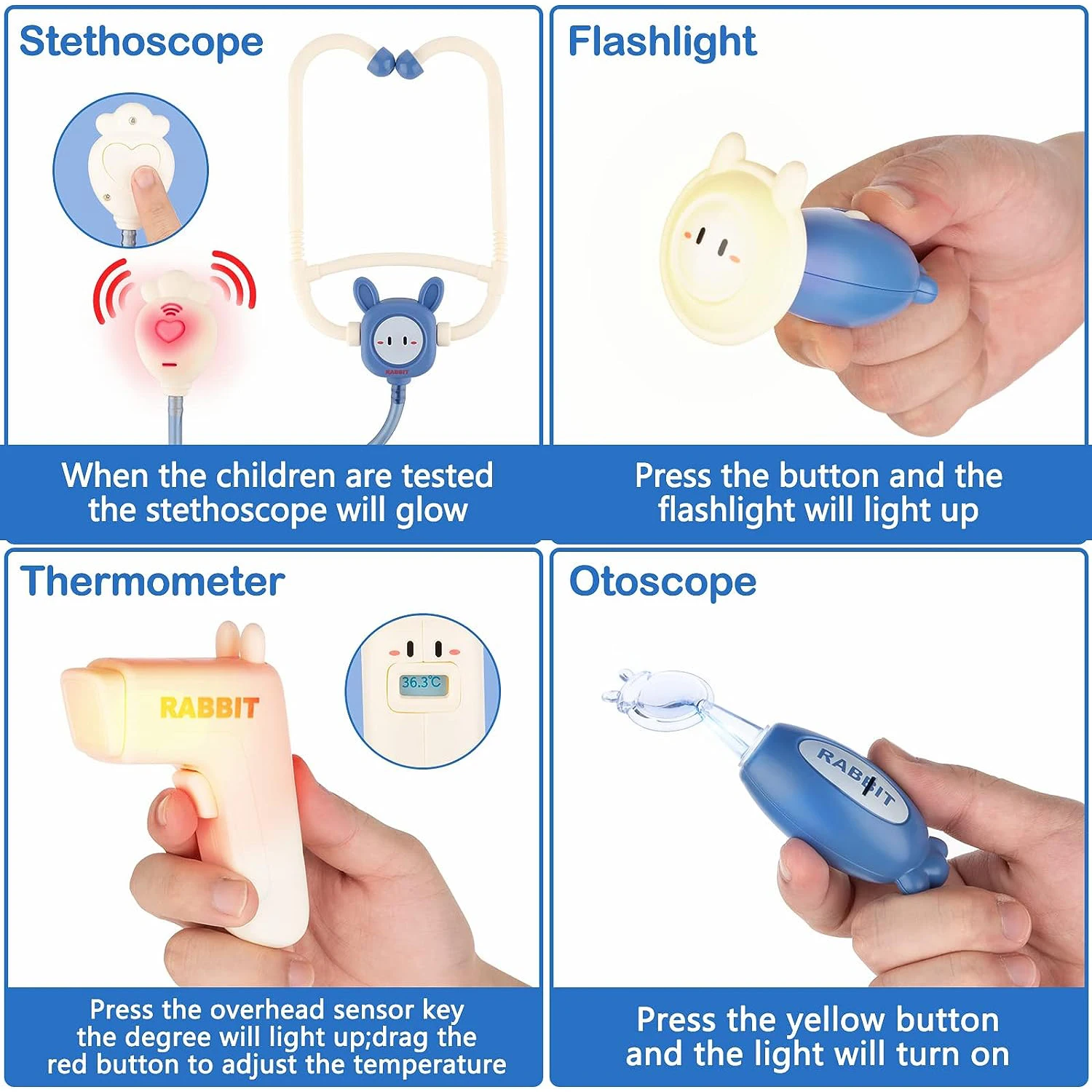 Cute Doctor Kit Toys Educational Role Play Game Pretend Play Kids Toys Doctor Play Set for Kids Girls Children