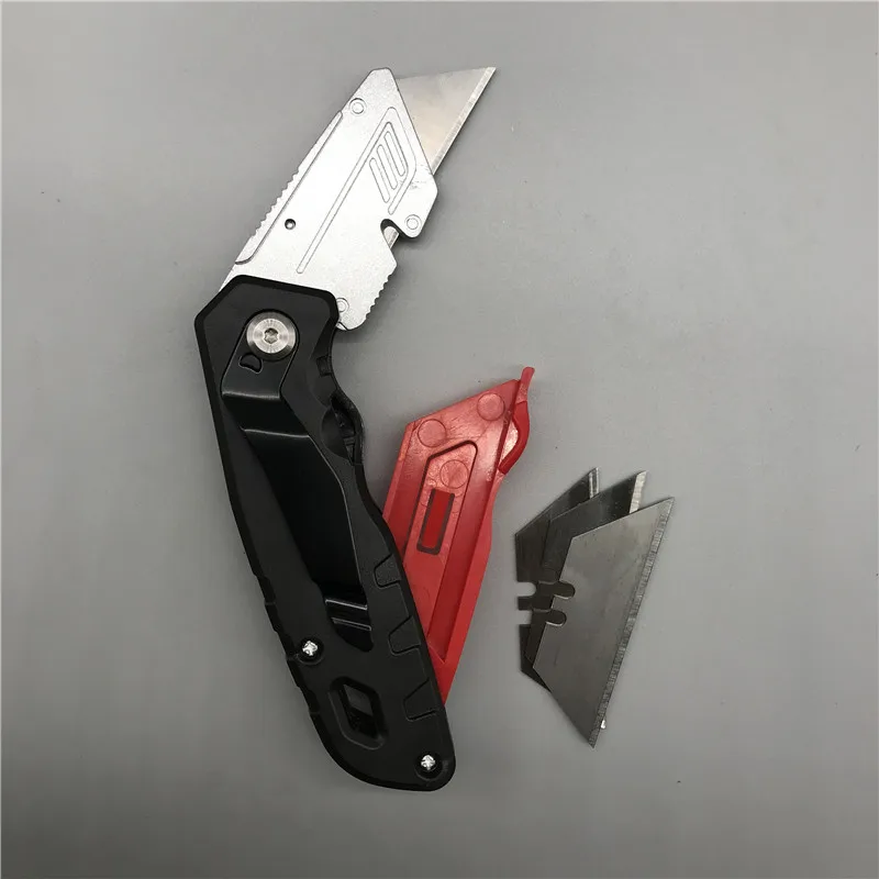 3PCS Replacement Blade plastic handle folding utility cutter knife pocket knife