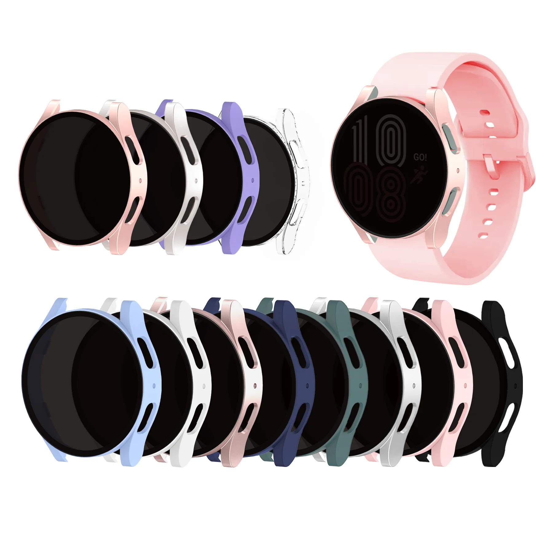 Tschick Privacy Glass+PC Case for samsung Galaxy watch 6 5 4 44mm 40mm all-around Anti-fall cover watch6 5 4 Screen protector