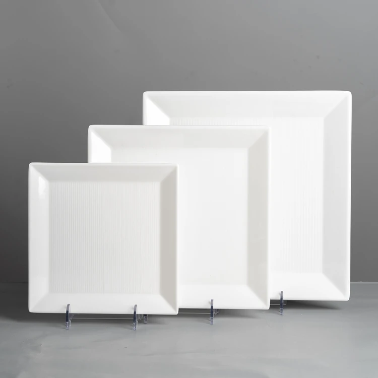 New 100% melamine restaurant white square plates sets dinnerware