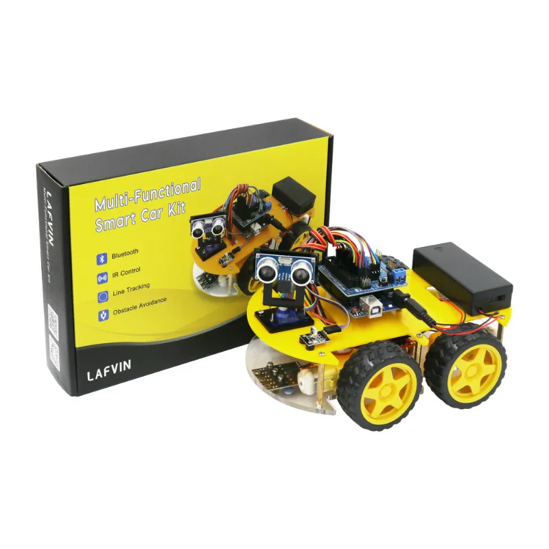 Robot Car Assembly Kit Ultrasonic Module Multi-function 4WD Robot Car Kits for Arduino