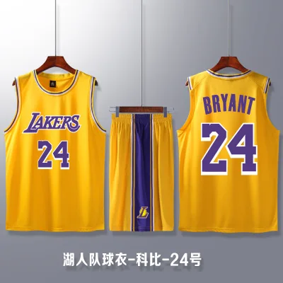 
Wholesale men and women sport jersey short o-neck James 23 and Kobe 24 Basketball suit men 2 piece set 