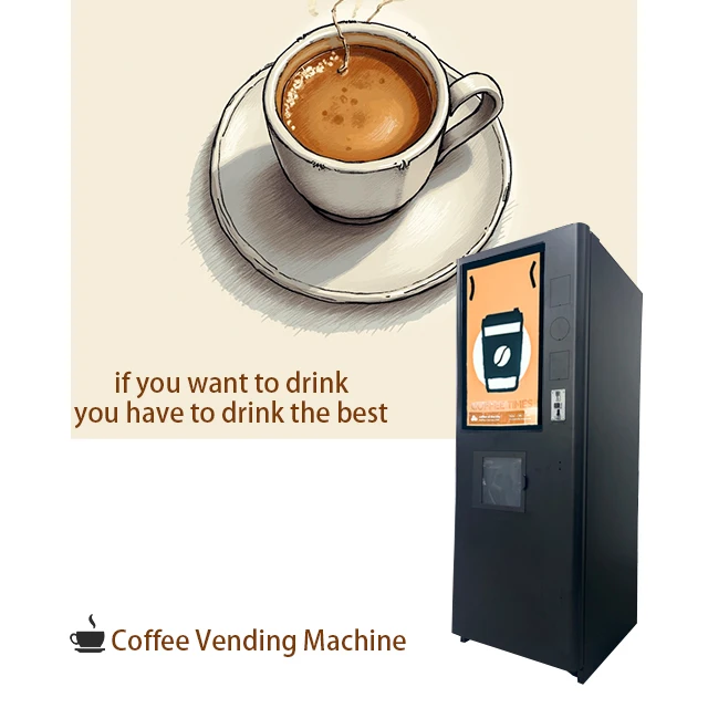 Best Sale Electric Fully Automatic Coin Operated Instant Hot Commercial Coffee Vending Machine with Automatic Cup Dropping