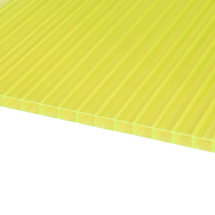 Hot selling skylight roofing 10mm plastic hollow polycarbonate panels for greenhouse
