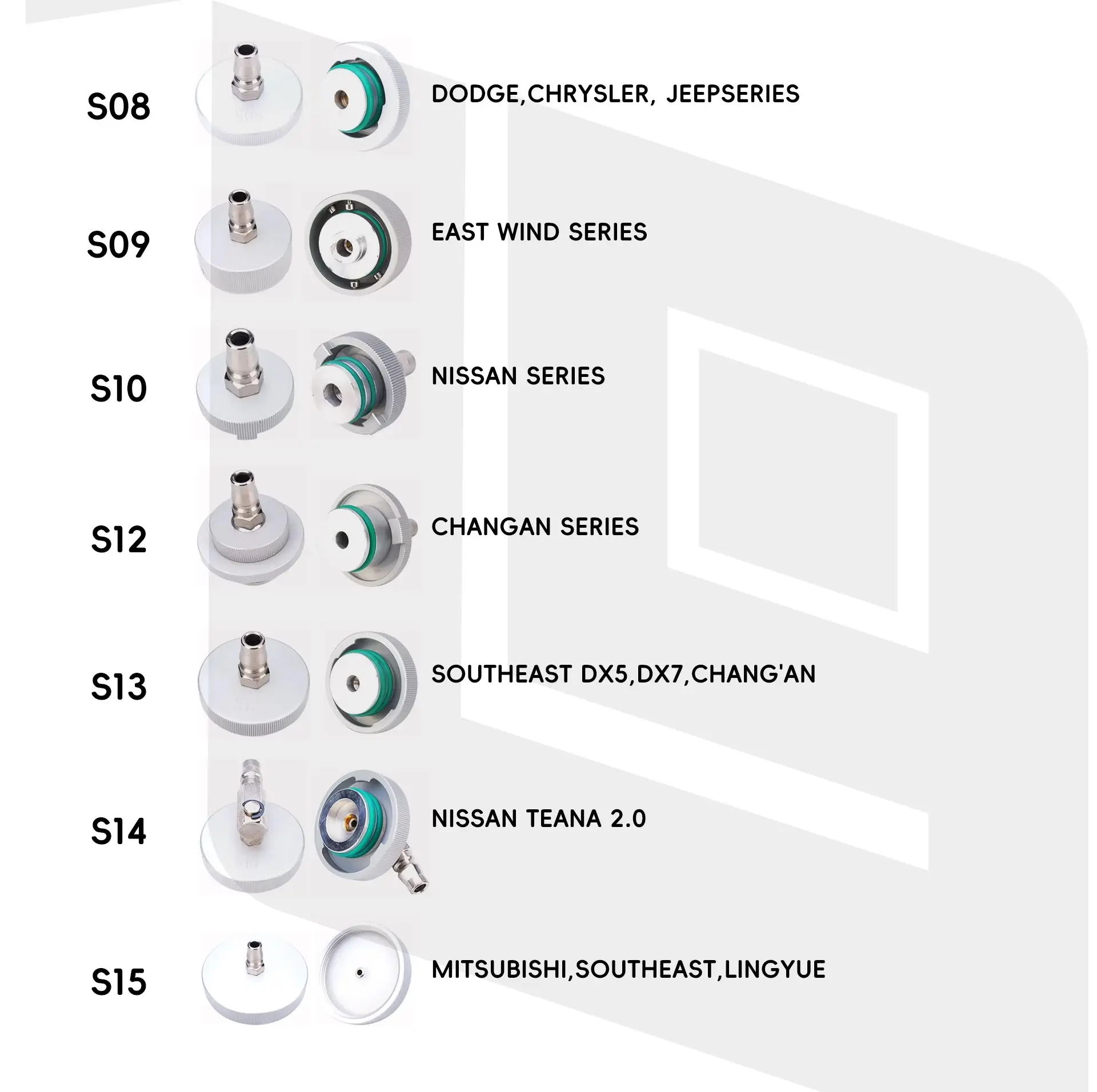 15PCS Aluminum Alloy Smart European standard car brake fluid exchange adapter brake oil changer connector brake fluid adapter