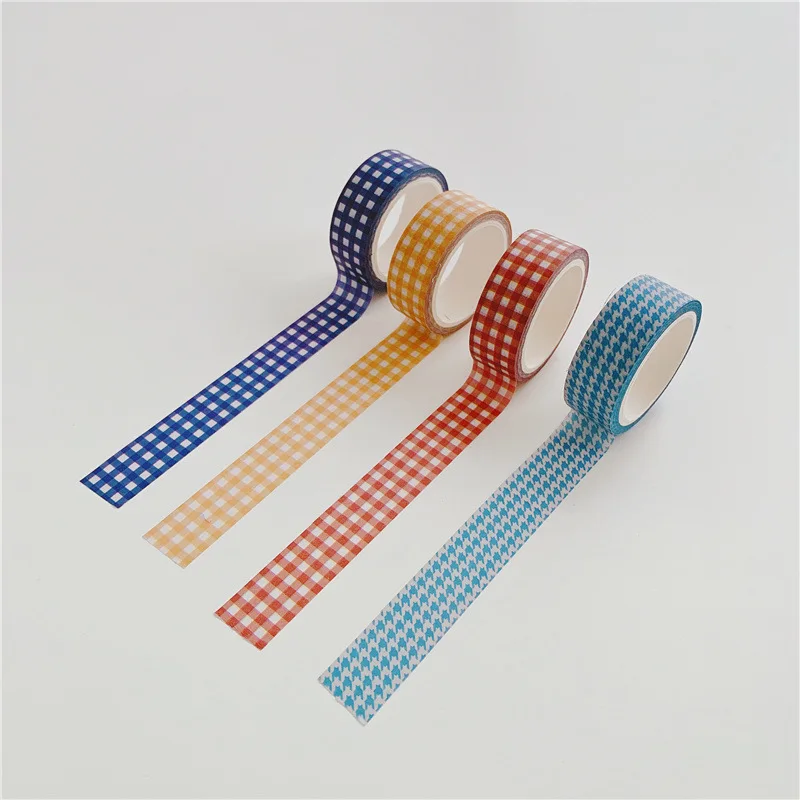 Kpop washi tape stickers black and white plaid Klein blue hand-painted vintage washi tape decorative dot masking tape