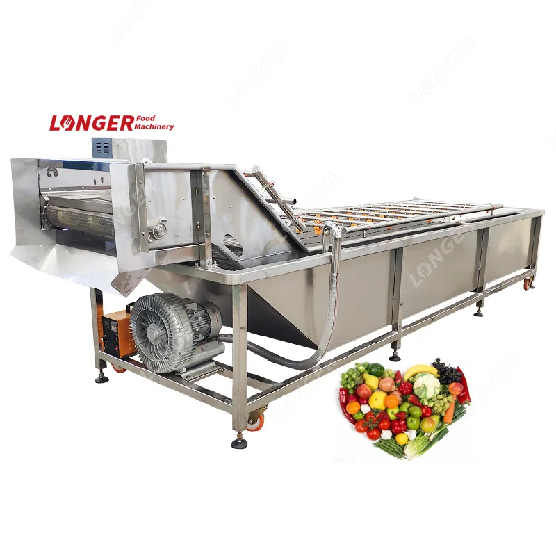 Air Bubble Conveyor Belt Fruit Citrus Washer Orange Washing Process Citrus Cleaning Machine