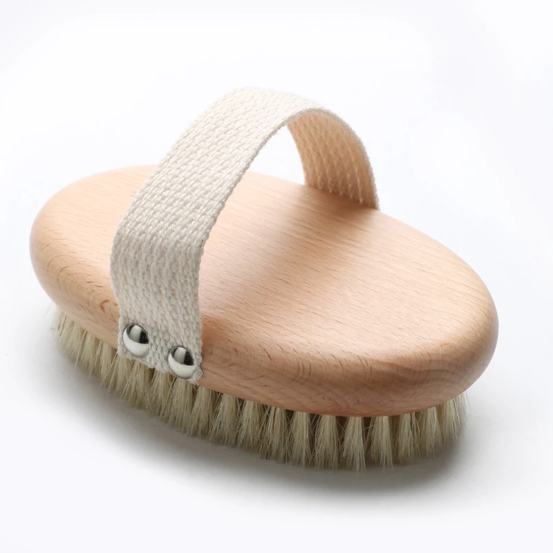Abeis Oval Hand Hold Bath Brush Bamboo Wood Sisal Bath Shower Brush Massage Skin Bath Brush