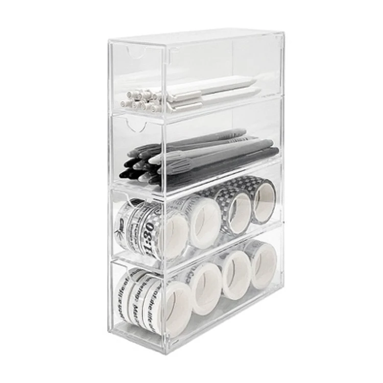 New Design Multipurpose Plastic Acrylic Multilayer Storage Box Home Office Desktop Drawer Type Multi Storage Box