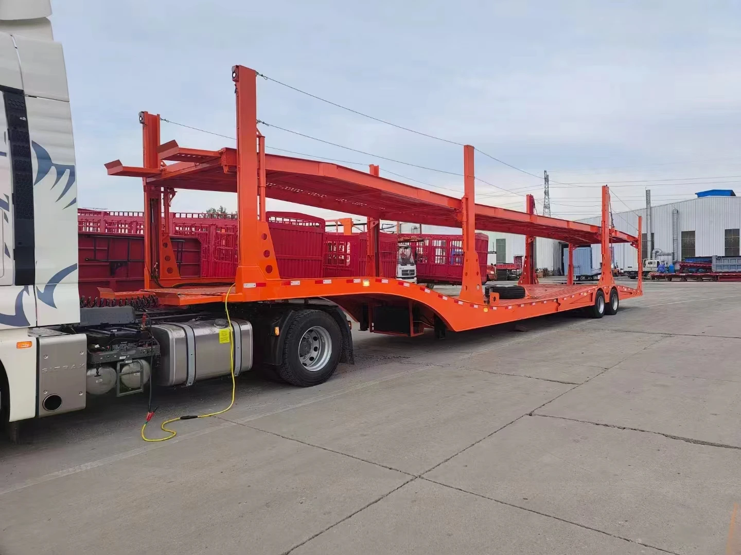 Factory 9 car truck and trailer vehicle transport semi trailers for sale