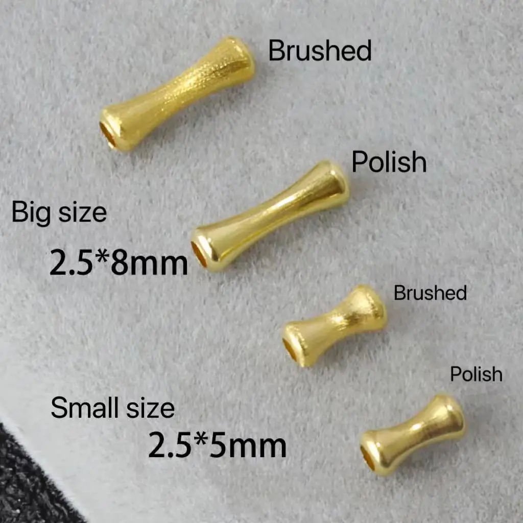 18K Gold Beads for Jewelry Making Spacer DIY Pearl Accessories Component Findings