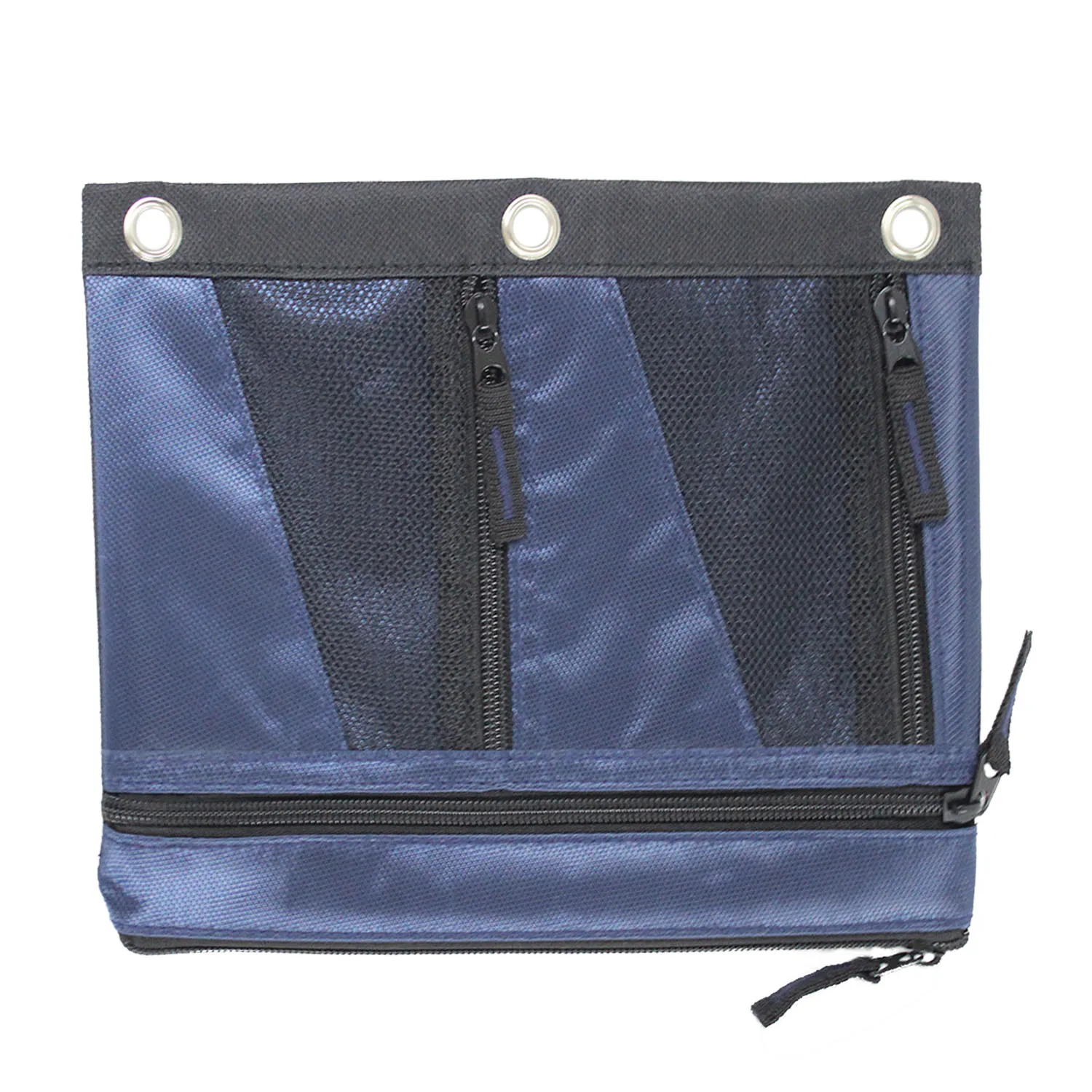 Pencil Pouch with 2 Pockets, Fits 3 Ring Binder Zippered Pocket, multi-pocket  Mesh Window pencil bag pencil bag