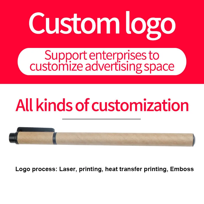 Bulk Order Factory Stationery School Office Eco-Friendly Custom Paper Pen Environmentally Friendly Gel Pen