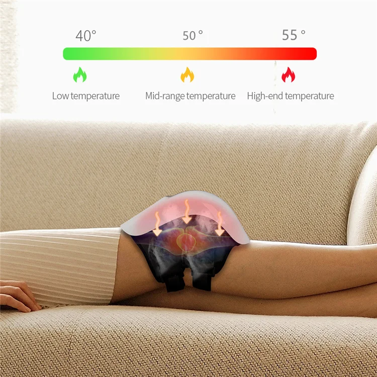 Electric Rechargeable Wireless Infrared Thermal Heated Vibration Therapy Knee Massager Pain Relief With Heat compress