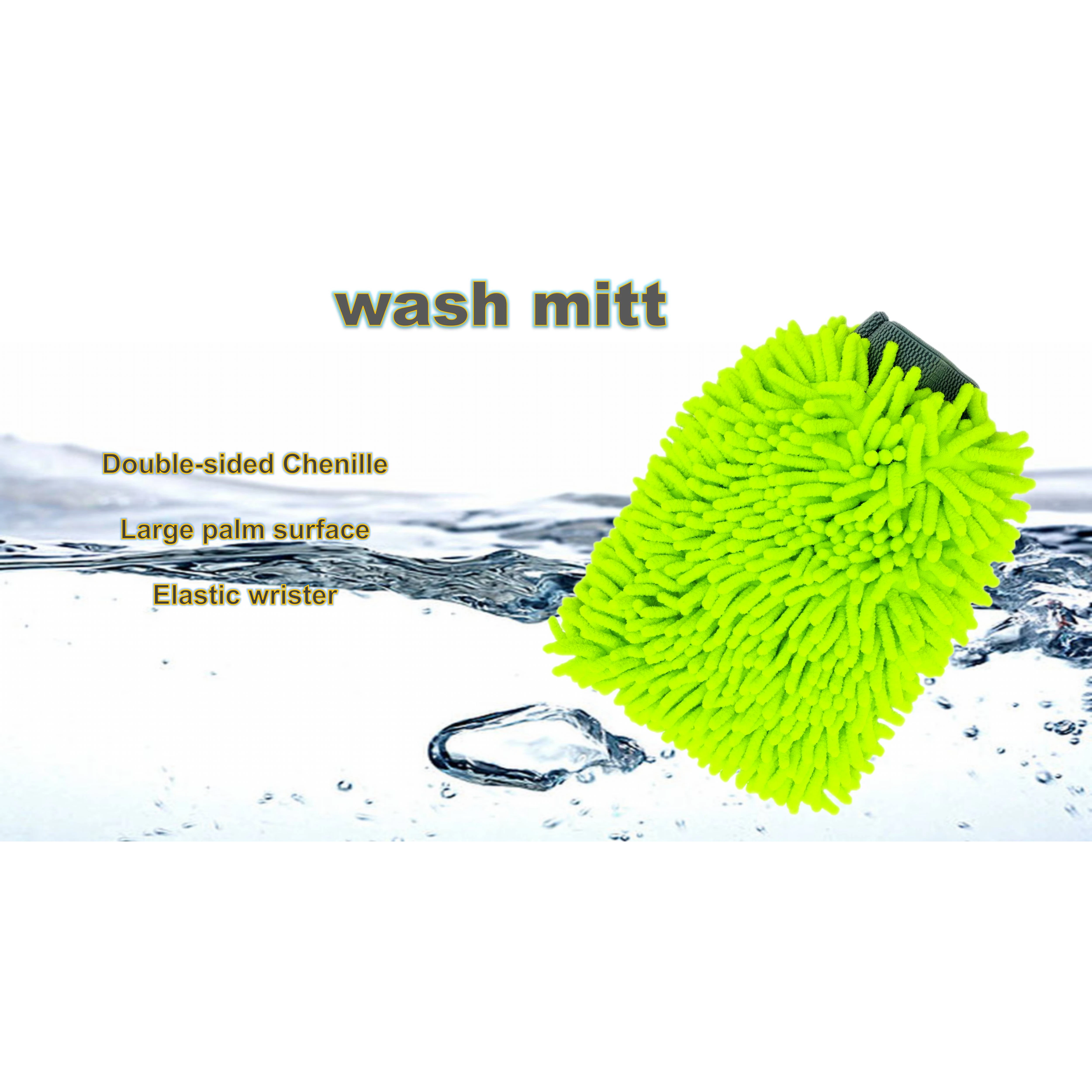 Best selling double-sided chenille wash mitt 80%-20% microfiber wash mitt for car wash