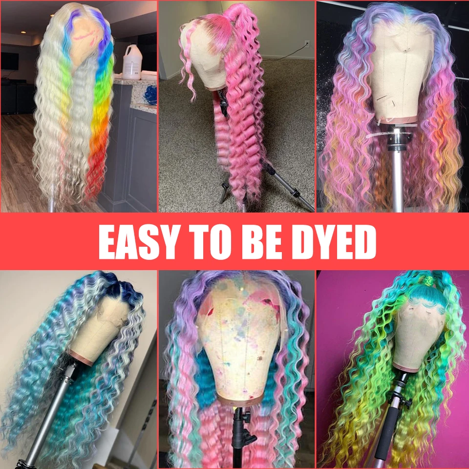 #613 Blonde Deep Wave Wigs  Remy Brazilian Human Hair Lace Frontal Wigs Pre Plucked Honey Blonde  Lace Wigs With Baby Hair