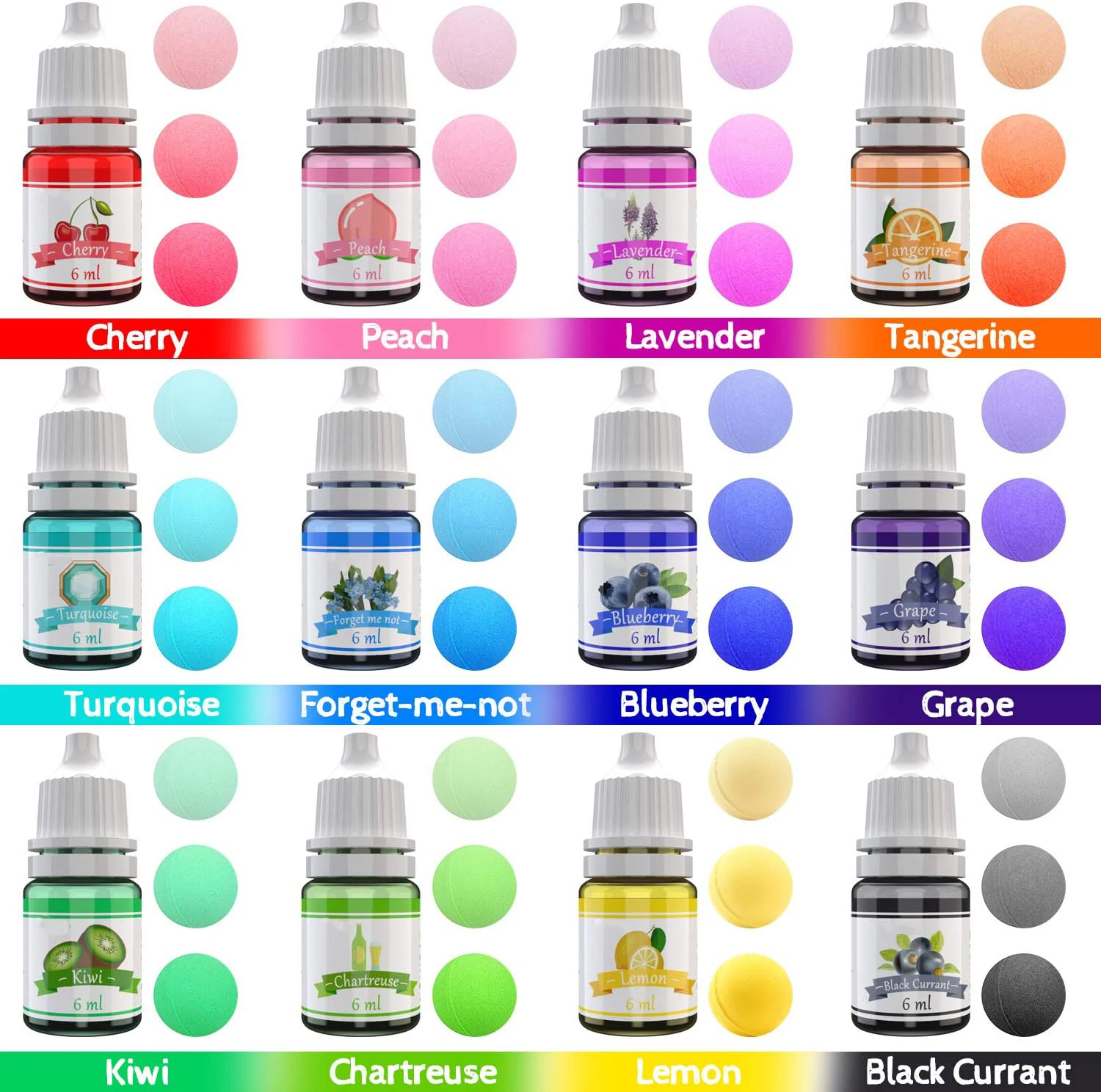 Bath Bomb Soap Dye, Natural Liquid Soap Colorant for DIY Bath Bomb Supplies Kit, Slime, Crafts