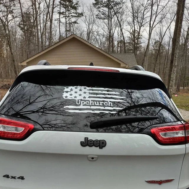 Custom Weatherproof Die Cut Car American Flag Decal Matte Glossy Black American Flag Truck Middle Window Decals