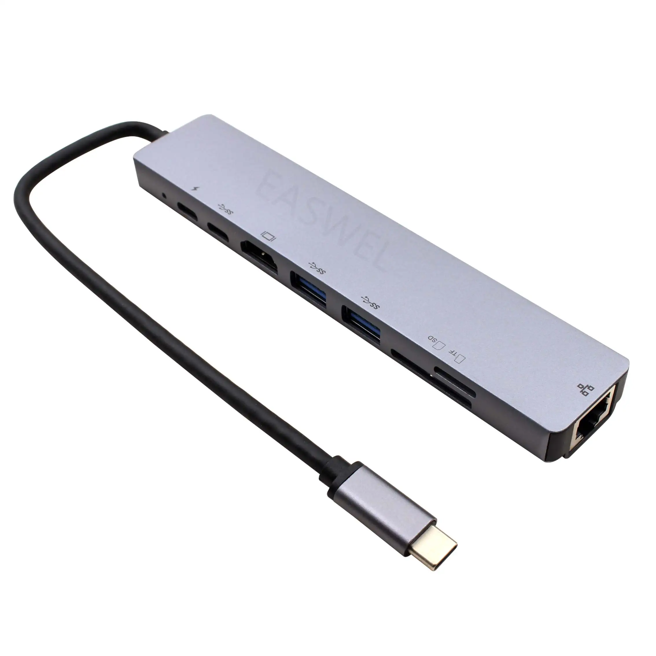 8 in1 USB-C кабель USB Type-C-с 3 портами (стандарт 0 концентратор hd-видео RJ45 Ethernet микро sdtf адаптер для использования на