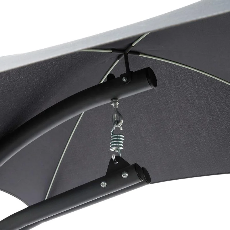 Curved Steel Removable Canopy Patio Hanging Chaise Lounge Swing for Outdoor