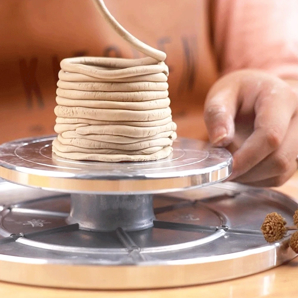Pottery Wheel Rotating Turntable 11CM Double-Sided for DIY Clay Tools Ceramics Rotary Plate Pottery Turntable Tool