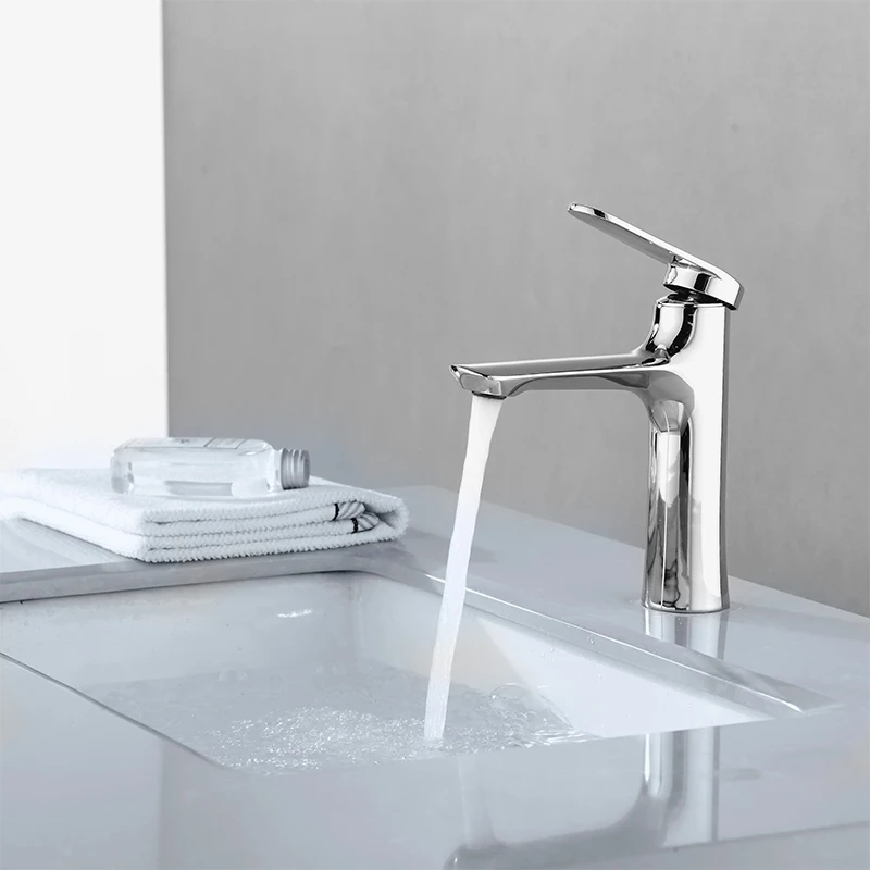 Factory Price Deck Mounted Zinc Body Wash Basin Faucet Bathroom Single Lever Basin Mixer
