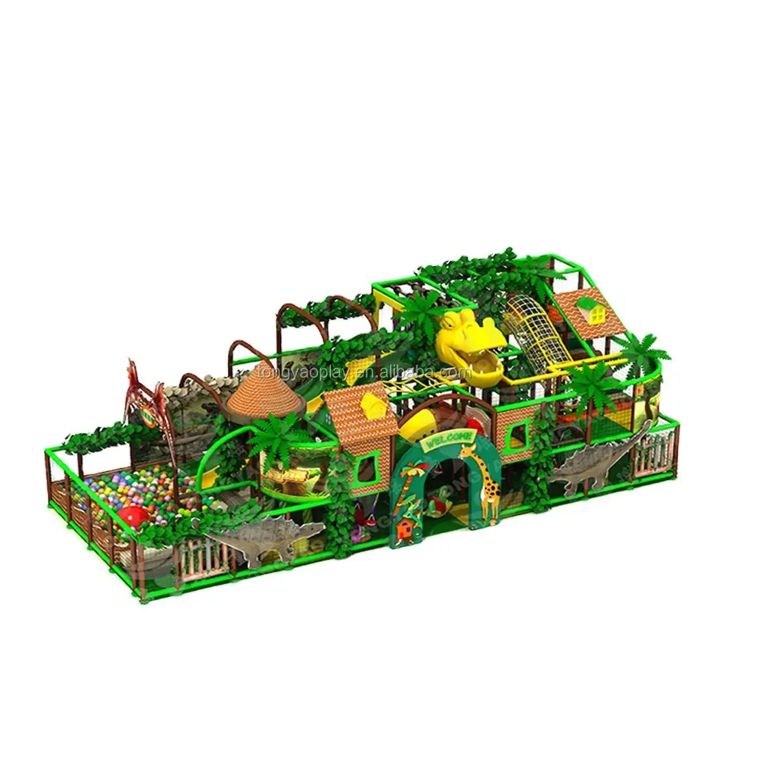 Space theme children play area commercial soft play ball pits slide kids indoor playground