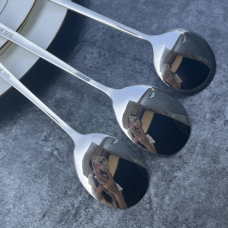 Cutlery set travel utensils set fork spoon stainless steel tableware 304 long handle household silver spoon fork stainless fork