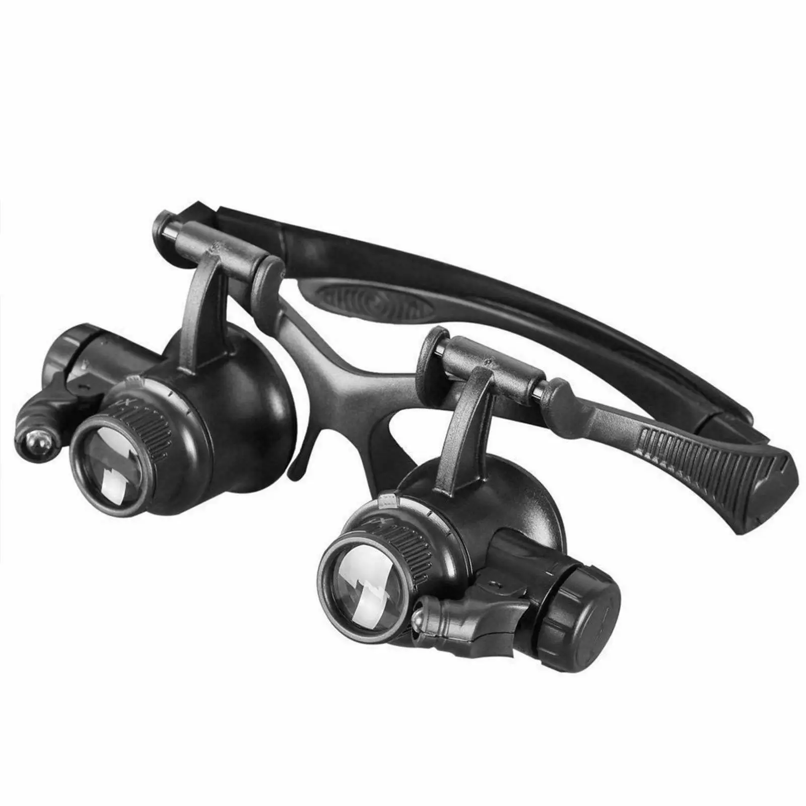 Jewelry Watch Repair Magnifier Double Eye Loupe Glasses With LED Light