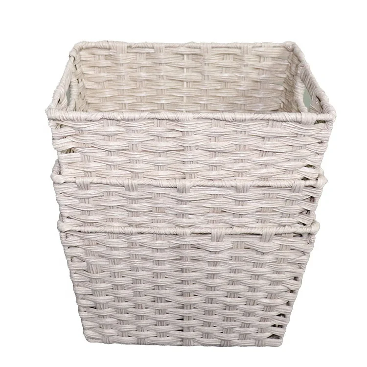 Storage Baskets Home Decorative Woven Storage Basket Pe Strap Woven Basket