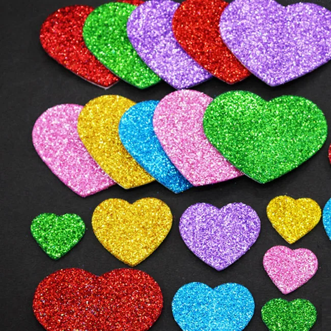 Смешанные пены сердце EVA наклейки самоклеющиеся DIY Craft стикеры украшения для детей и дома